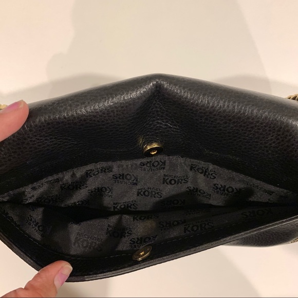 Michael Kors Black Leather Jet Set Bag Gold Chain - Picture 8 of 8